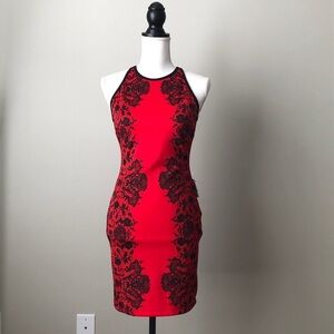 B. DARLIN | Floral Lace Body Con Dress